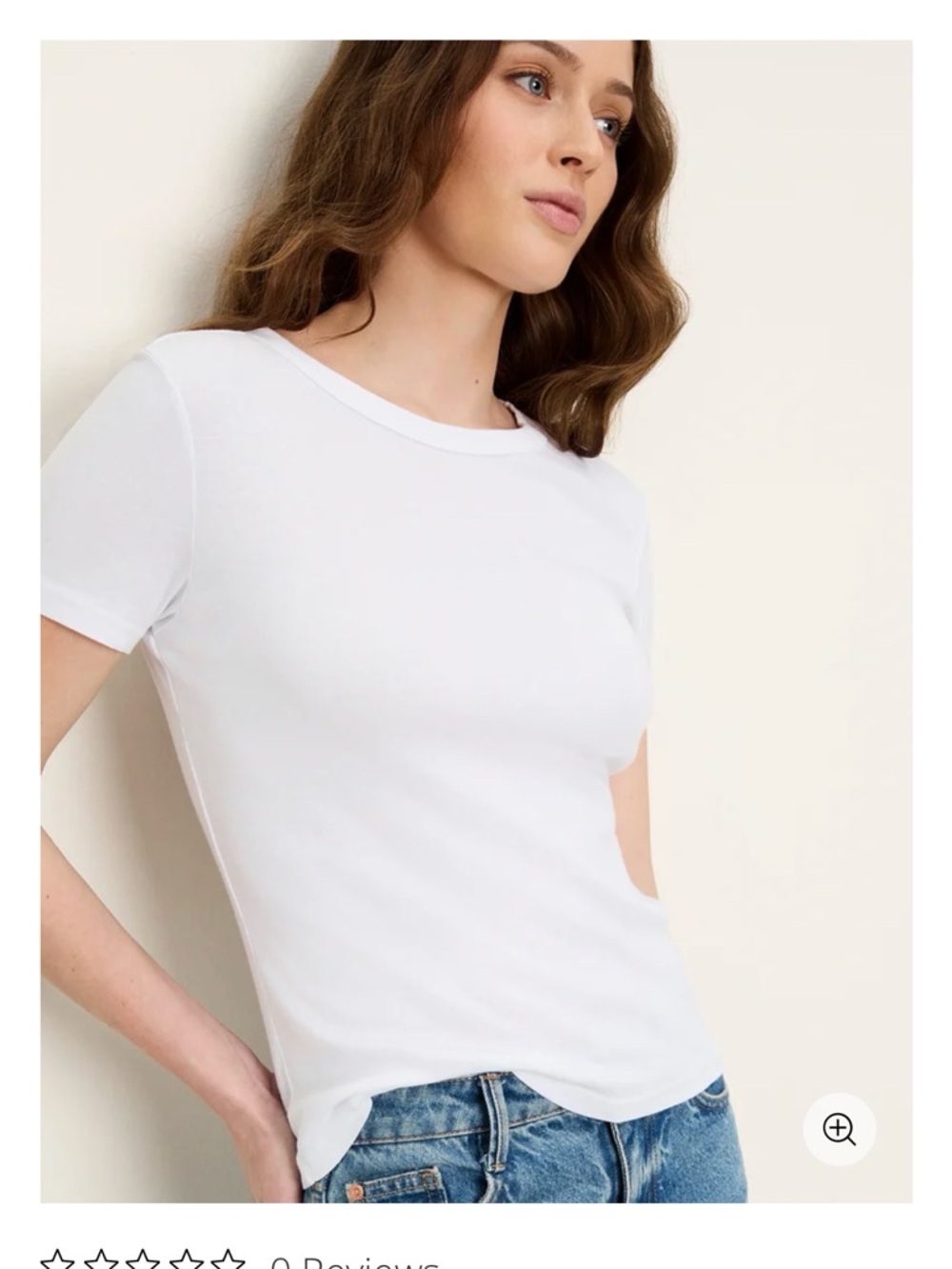 Cotton Crewneck Maddy Supima Tee in White by Micheal Stars